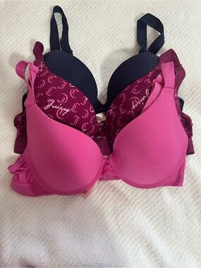 Juicy Couture Women's Pink & Burgundy Signature T-Shirt Bra